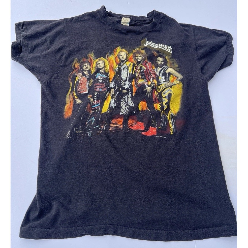 VTG 1986 Judas Priest Fuel For Life Tour Shirt Screen Stars USA L
